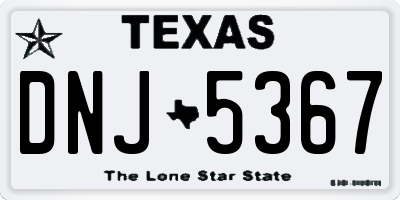TX license plate DNJ5367