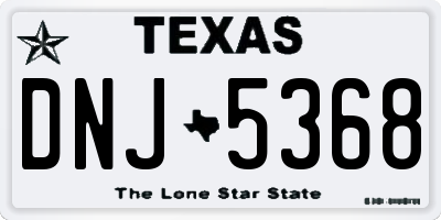 TX license plate DNJ5368