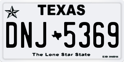 TX license plate DNJ5369