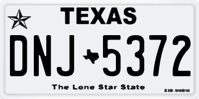 TX license plate DNJ5372
