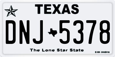 TX license plate DNJ5378