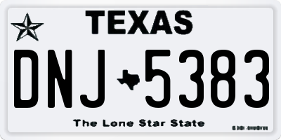 TX license plate DNJ5383