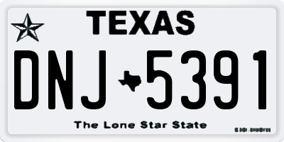 TX license plate DNJ5391