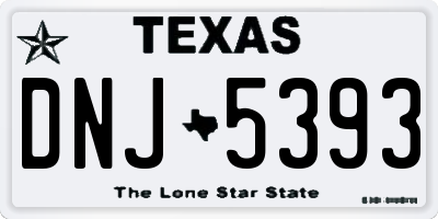 TX license plate DNJ5393