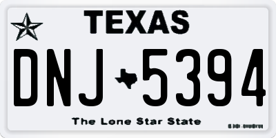 TX license plate DNJ5394