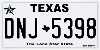 TX license plate DNJ5398