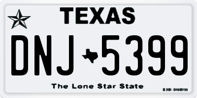 TX license plate DNJ5399