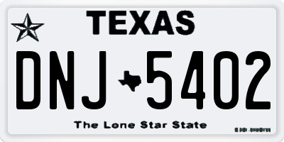 TX license plate DNJ5402