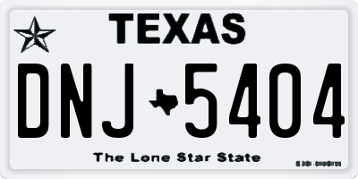 TX license plate DNJ5404