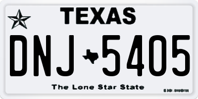 TX license plate DNJ5405