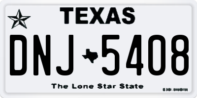 TX license plate DNJ5408