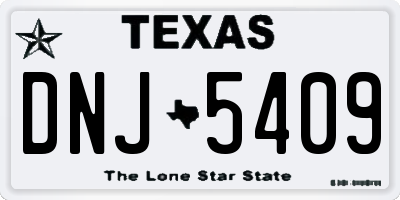 TX license plate DNJ5409