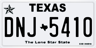 TX license plate DNJ5410