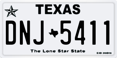 TX license plate DNJ5411