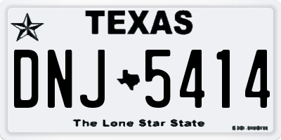 TX license plate DNJ5414