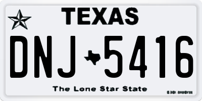 TX license plate DNJ5416