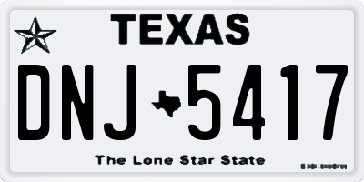 TX license plate DNJ5417