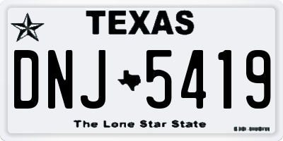 TX license plate DNJ5419
