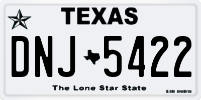 TX license plate DNJ5422
