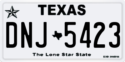 TX license plate DNJ5423
