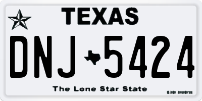 TX license plate DNJ5424