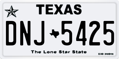 TX license plate DNJ5425