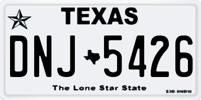 TX license plate DNJ5426