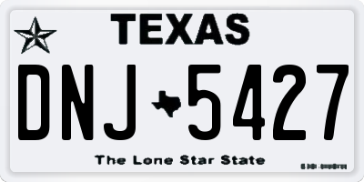 TX license plate DNJ5427