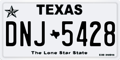 TX license plate DNJ5428
