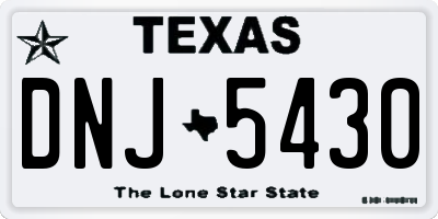 TX license plate DNJ5430