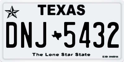 TX license plate DNJ5432