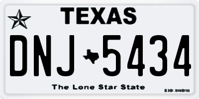 TX license plate DNJ5434