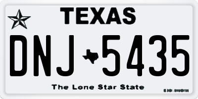 TX license plate DNJ5435