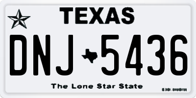TX license plate DNJ5436