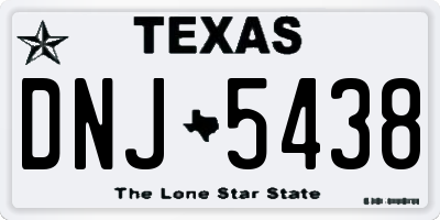 TX license plate DNJ5438