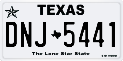 TX license plate DNJ5441