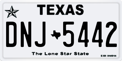 TX license plate DNJ5442