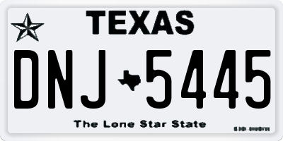 TX license plate DNJ5445