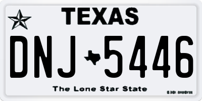 TX license plate DNJ5446