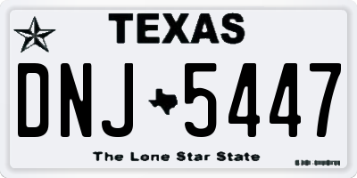 TX license plate DNJ5447