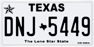 TX license plate DNJ5449
