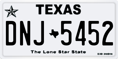 TX license plate DNJ5452