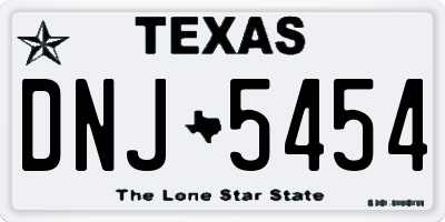 TX license plate DNJ5454