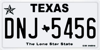 TX license plate DNJ5456