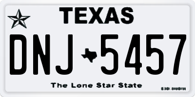 TX license plate DNJ5457