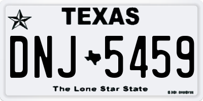 TX license plate DNJ5459