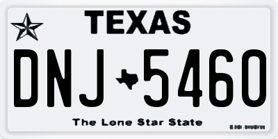 TX license plate DNJ5460