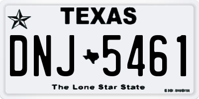 TX license plate DNJ5461