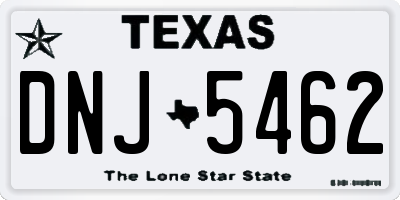 TX license plate DNJ5462