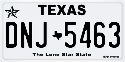 TX license plate DNJ5463